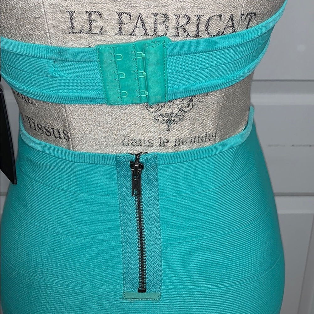 Turquoise Aqua Guess Mirage Halter CutOut Dress - Picture 5 of 8